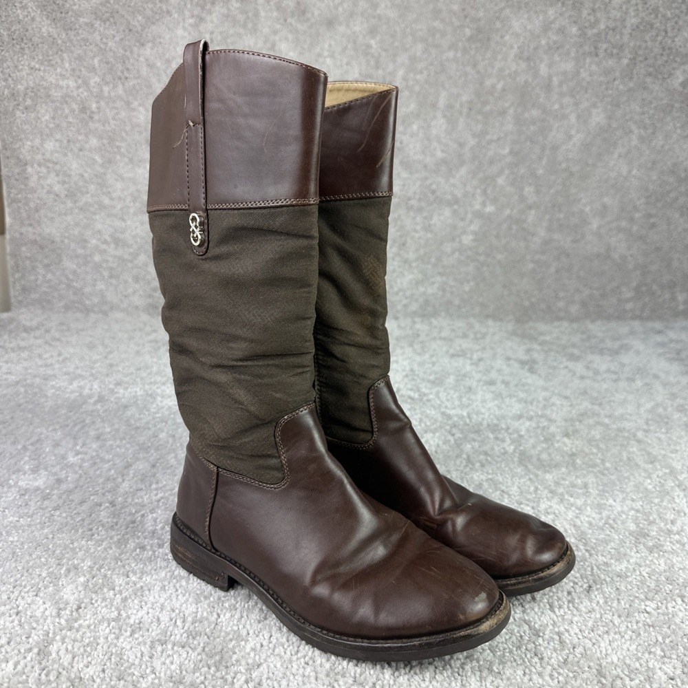 Cole Haan Brennan Riding Boots Womens 2.5 Brown Zip Calf‎ 220032